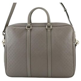 Mala de negócios Gucci Diamante em pele de vitelo cinza