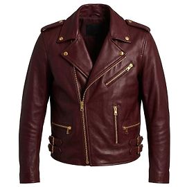 Giacca in pelle bordeaux Maje