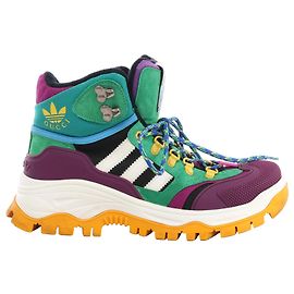 Gucci x Adidas High-top Sneaker aus Leder und Stoff in Grün x Lila 721392, Größe EU 42