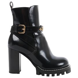 Louis Vuitton Star Trail Line 21 Botines de piel charol Negro MA0231, Talla EU 37.5