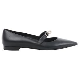 Hermès Kelly 25SS Leather Ballet Flat in Black 251002Z, Size EU 36