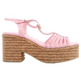 Chanel Coco Mark 25SS Sandali in pelle verniciata Pink G46406, Size EU 36