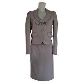 Traje de falda Valentino Roma gris en mezcla de lana
