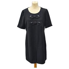 Moschino Cheap and Chic vestido negro de lana virgen