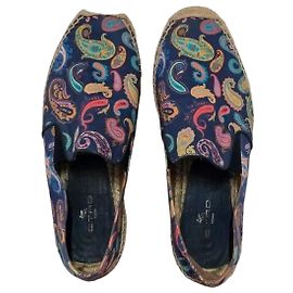 Etro milano Vintage Espadrilles Sommerschuhe Baumwoll-Jacquard Paisley-Kaschmir-Muster Unisex