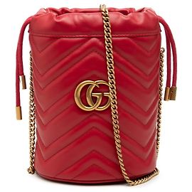 Borsa a secchiello Small Gucci GG Marmont con motivo cuore