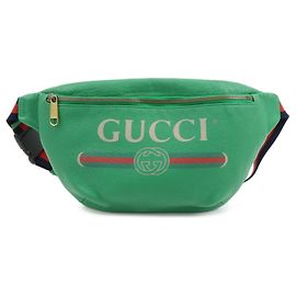Borsello da cintura GUCCI Sherry Vintage Logo in pelle Verde Rosso 493869