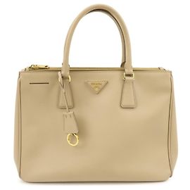 Bolso 2Way PRADA Galleria de piel Saffiano con logotipo Triangle Beige 1BA274