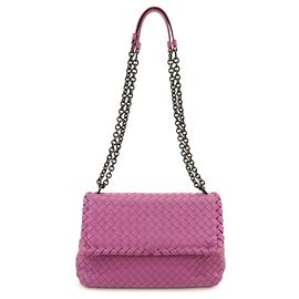 BOTTEGA VENETA Borsa a tracolla Intrecciato in pelle con catena Viola