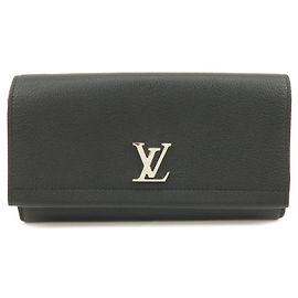 Louis Vuitton Portefeuille Lockme II Calf Skin Long Wallet Noir M62329