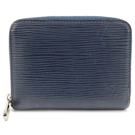 Cartera Monedero Zippy de piel Epi Louis Vuitton Indigo Blue M60384
