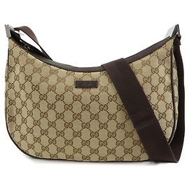 Borsa a Tracolla GUCCI GG Canvas Leather Beige Brown 122790