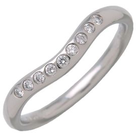 Anello Tiffany & Co Curved Band 9P Diamanti Platino PT950 US4.5 EU48
