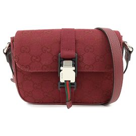 Borsa a Tracolla GUCCI Sherry GG Canvas Leather Bordeaux 802100