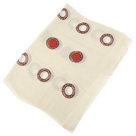 Bulgari BVLGARI BVLGARI Lenço Transparente 100% Seda Beige Red