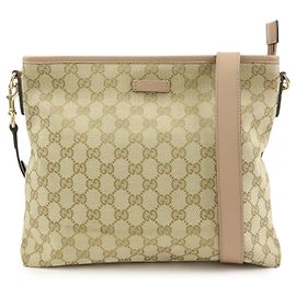 Borsa a tracolla GUCCI GG Canvas Leather Beige Pink 388924