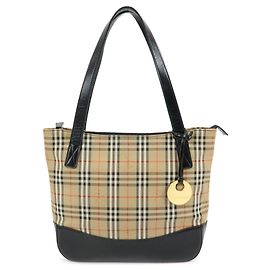 Borsa a spalla BURBERRY in tela e pelle Nova Plaid Beige Black