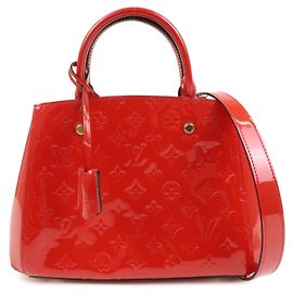Louis Vuitton Monogram Vernis Montaigne BB 2Way Bag Cerise M50170