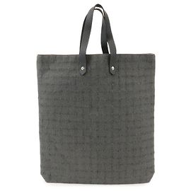 Hermès HERMES Amedaba GM Canvas Leder Shopper Tasche Grau