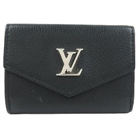 Louis Vuitton Portefeuille Lock Mini Compact Wallet Noir M63921