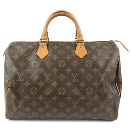 Louis Vuitton Monogram Speedy 35 Boston Bag Hand Bag Brown M41524