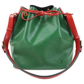 Borsa a tracolla Louis Vuitton Epi Petit Noe Bicolor Verde Rosso M44147