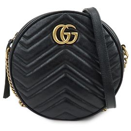 Borsa a tracolla con catena GUCCI GG Marmont in pelle chevron Heart 550154
