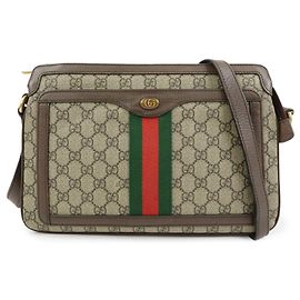 Borsa a tracolla GUCCI Ophidia Sherry GG Supreme in pelle Beige Brown 523354