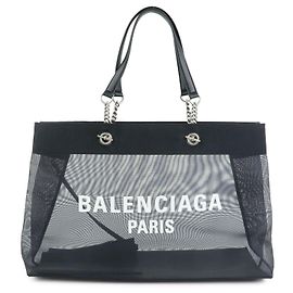 BALENCIAGA Borsa Tote Duty Free in pelle mesh Borsa a spalla Nera 535269