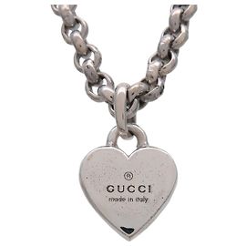 Collar con colgante de corazón Logo Trademark GUCCI Plata SV925