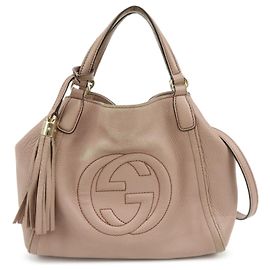 GUCCI SOHO Interlocking G Borsa a mano 2Way Japan Limited Pink Beige 336751