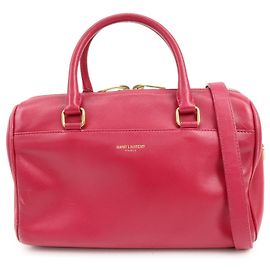 Autre Marque SAINT LAURENT PARIS Baby Duffle Leather 2Way Hand Bag Fuchsia 330958