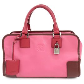 Bolso de mano LOEWE Anagram Leather Amazona 28 Bolso Boston Rosa