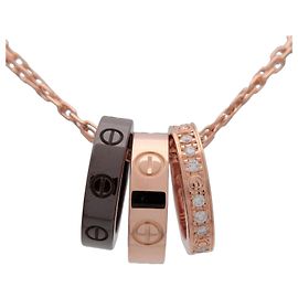 Collar Cartier Love Three Hoop Diamantes K18 750PG Cerámica B3046600
