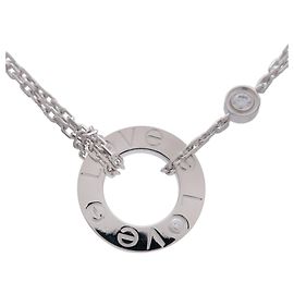 Collana Cartier Love Circle 2P Diamanti K18 750WG Oro Bianco