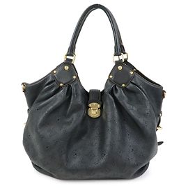Borsa a tracolla Louis Vuitton Monogram Leather Mahina L Noir M95765