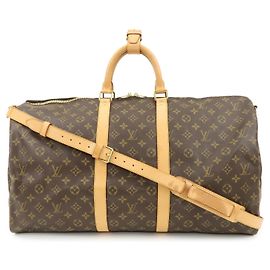 Louis Vuitton Monogram Keep All Bandouliere 55 Boston Bag M41414