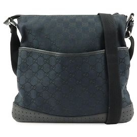 Borsa a tracolla e borsa a spalla GUCCI GG Canvas Leather Nera 145857