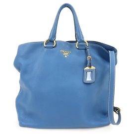 PRADA Borsa Tote 2Way in pelle Borsa a spalla Borsa a mano Blu BN1713
