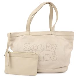 Chloé Saco Tote e Bolsa de Mão com Bolsa See by Chloe em couro Beige