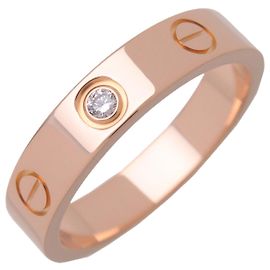 Anello Cartier Mini Love 1P Diamante K18 750PG Oro Rosa #50 US5.25