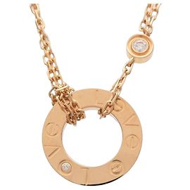 Collana Cartier Love Circle 2P Diamanti K18 750YG Oro Giallo