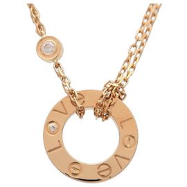 Collana Cartier Love Circle 2P Diamanti K18 750YG Oro Giallo