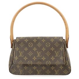 Bolso de hombro Louis Vuitton Monogram Mini Looping Brown M51147