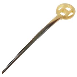 Hermès HERMES Fermaglio per capelli in corno di bufalo Rocaille Kanzashi Natural Brown