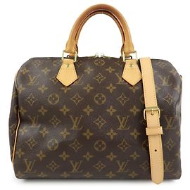 Louis Vuitton Monogram Speedy Bandouliere 30 Boston Bag Brown M40391