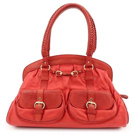 Christian Dior My Dior Logo Leder Handtasche Satchel Bag Rot