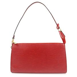 Louis Vuitton Epi Pochette Accessoires Hand Bag Castilian Red M52957