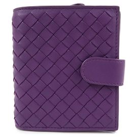 BOTTEGA VENETA Intrecciato Leder Bi-fold Compact Wallet Purple