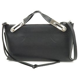 LOEWE Anagram Missy Small 2Way Tasche aus Kalbsleder Schultertasche Schwarz